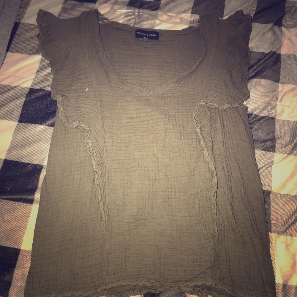 Michelle Stone olive green blouse